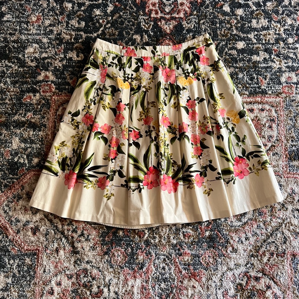 Talbots Pleated Floral Skirt